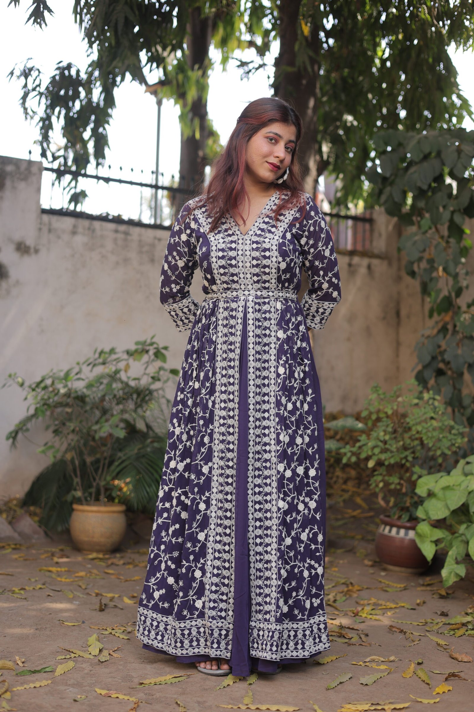 Violet Designer One piece with Center cut Look