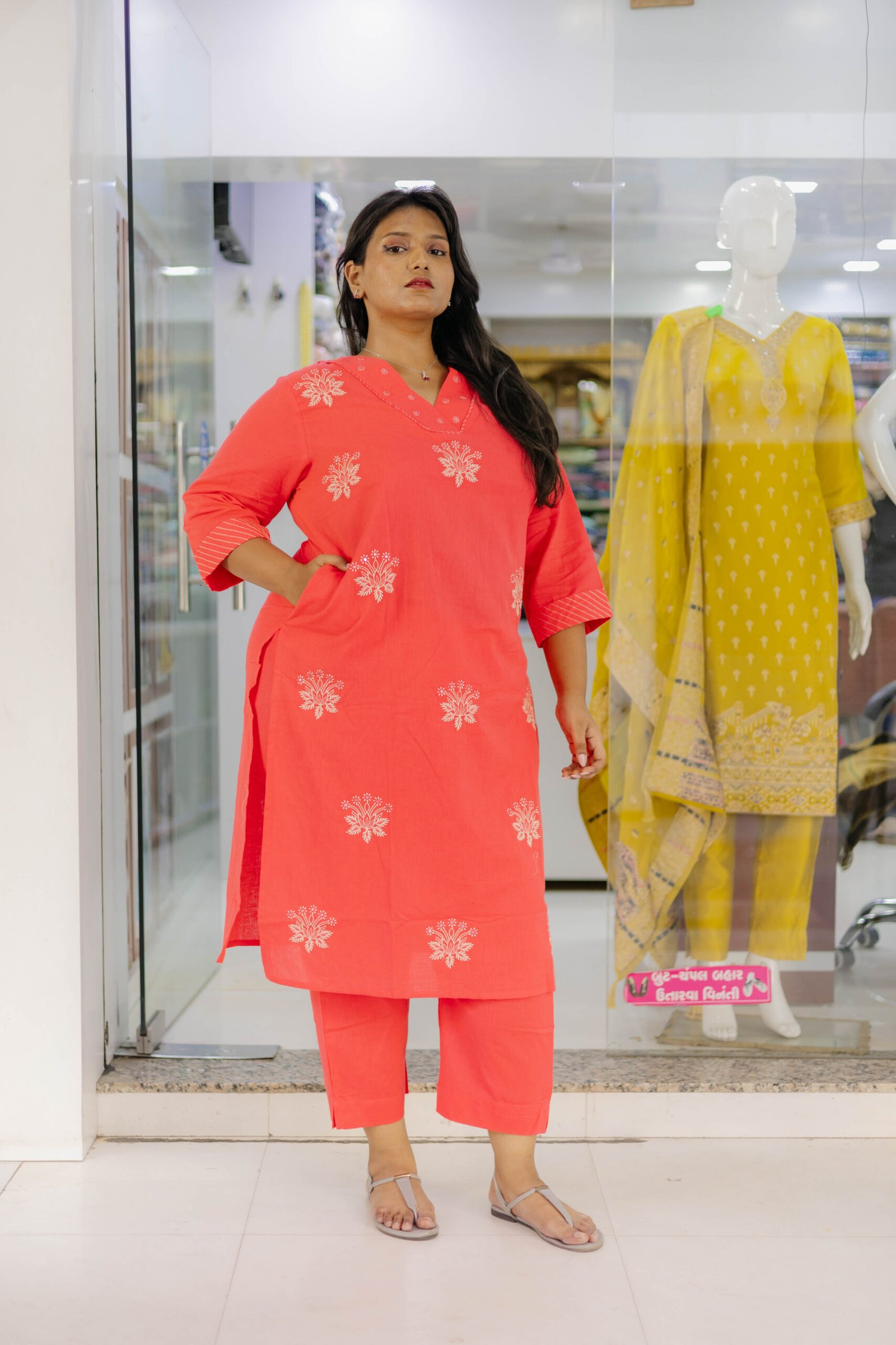 Carrot Designer Two Piece with Beautiful Yoke