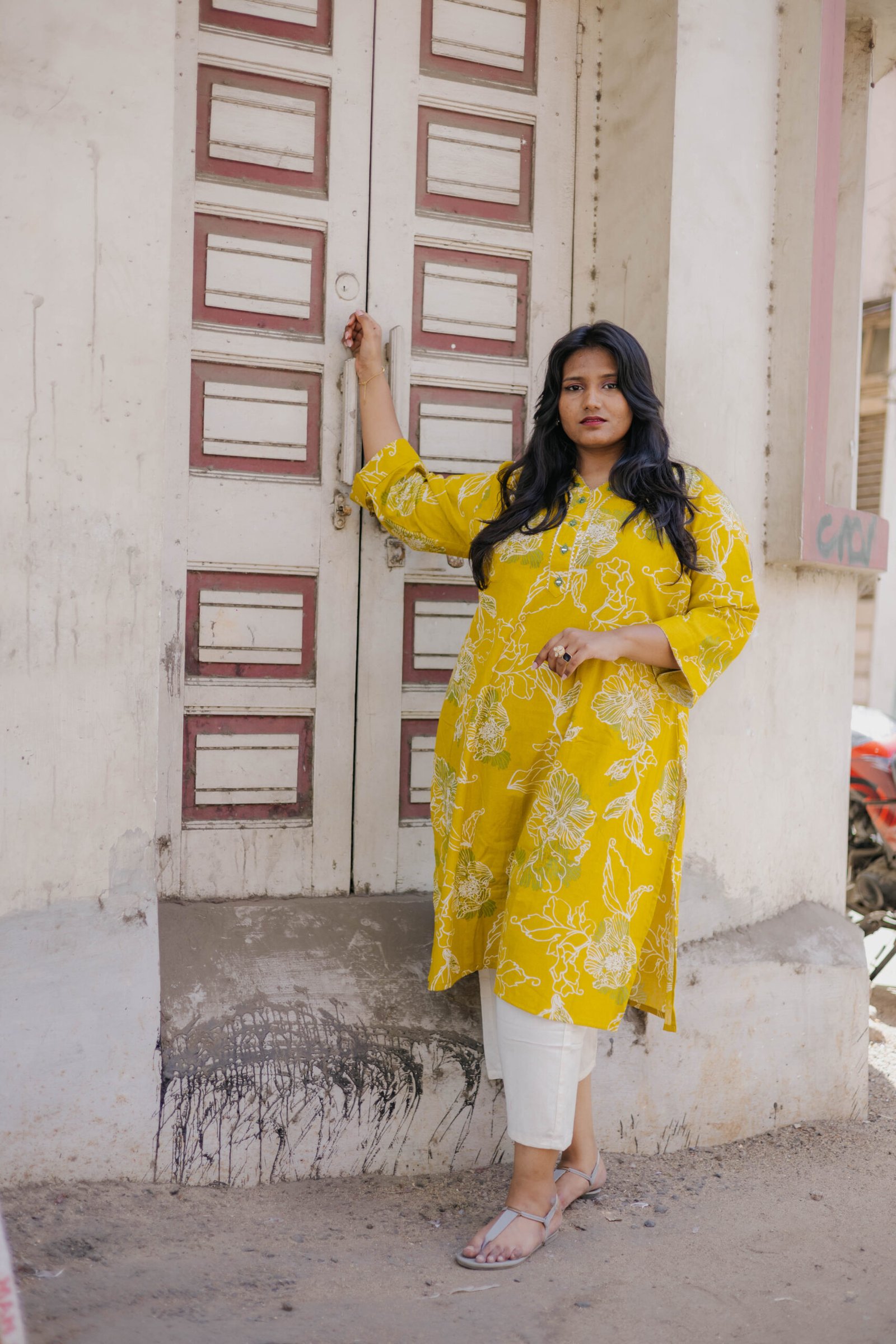 Yellow Designer Two Piece with Beautiful Yoke