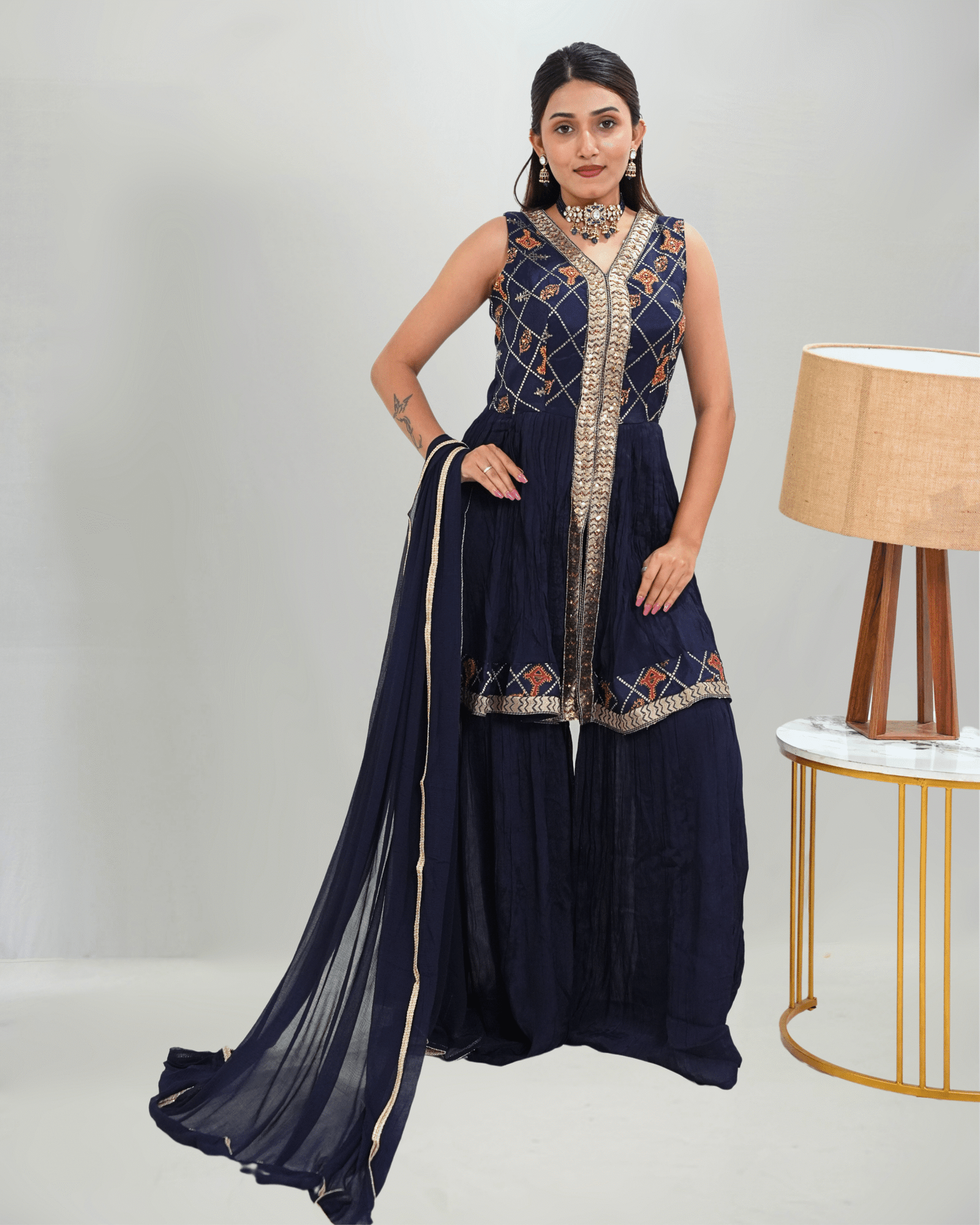 Purple Tunic with Plazo