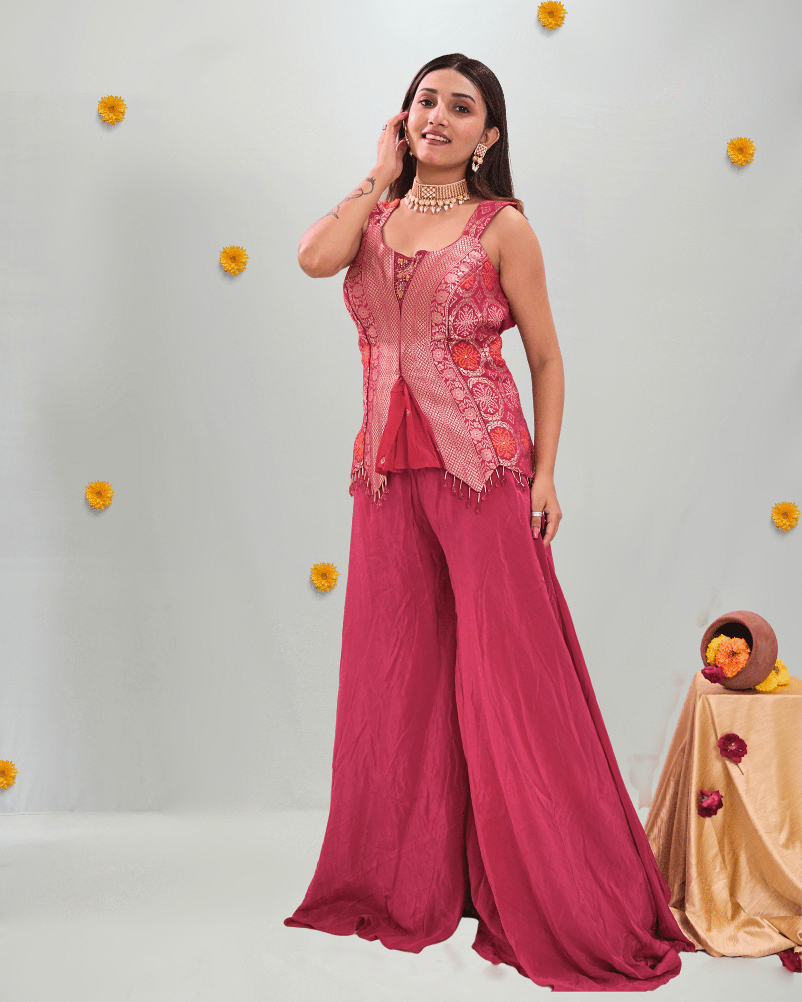 Rani Pink Designer Indo western